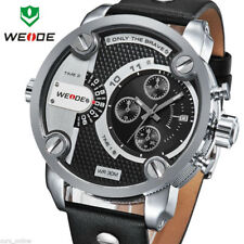 Bracelet Watch Men WEIDE 3301 XXL 2 Hours Leather Water Resistant Warranty