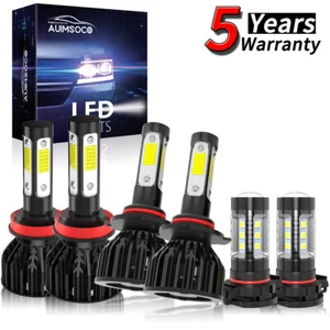 9005 H11 H16 LED Headlight Bulbs Hi/Lo Fog Beam For GMC Sierra 1500 2007-2013 - Picture 1 of 15