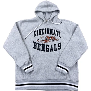 Cincinnati Bengals Hoodie Men Large Gray Sweatshirt Heather Retro Throwback - Picture 1 of 11