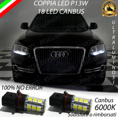 2x LAMPADE POSIZIONE P13W 18 LED DRL LUCI DIURNE AUDI Q5 CANBUS BIANCO 6000K - Immagine 1 di 2