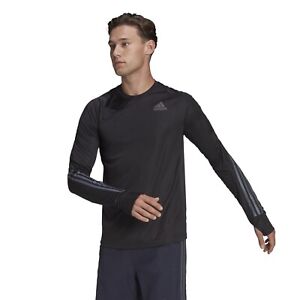 adidas Run Icons Mens Running Top Long Sleeve Reflective Sustainable Fitness