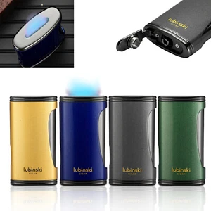 Lubinski Windproof Torch Cigar Lighter Punch Jet Flame Butane Pocket Gift Box - Picture 1 of 16
