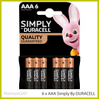 6 x Duracell AAA Long Lasting Power Alkaline Batteries Economy Pack LR03 MN2400