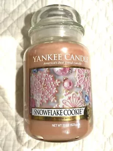 Yankee Candle 22 oz barattolo di vetro BISCOTTI FIOCCO DI NEVE vacanza raro vintage NUOVO - Foto 1 di 5