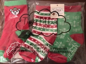 NWT 3 pack Baby Infant Size M/L Toddler Socks Tiny Tillia by Avon Cute Christmas - Picture 1 of 2