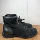 Benetton Boots 40 Womens 9 Black Leather Combat Retro Ankle Hiking Military