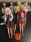 Lot Of 7 Vintage Barbies W/ Clothing Outfits & Accessories 