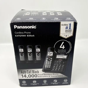 Panasonic Cordless Phone 4 Handsets Advanced Call Block One Ring Scam Alert - Zdjęcie 1 z 12