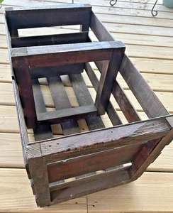 Vintage gebeizte Holzkiste, Vinyl Schallplattenkiste, super Zustand! Drei Kronen - Bild 1 von 3