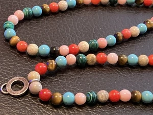 Thomas Sabo Charm Club 925 Silver & Multi Gem Bead Necklace - Picture 1 of 4