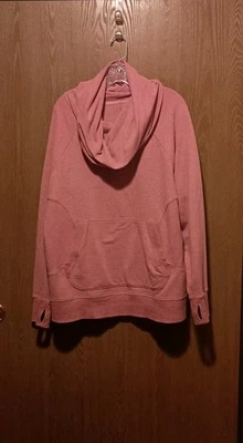 Sudadera para mujer Lands Ends 1X rosa capucha cuello manga larga bolsa agujero para el pulgar  Foto 1 de 4