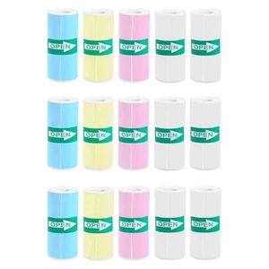 15 Rolls Thermal Sticker for Printer Sticker Maker, 9 Colored and 6 White7238 - Afbeelding 1 van 7