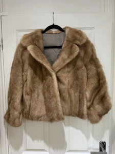 Edelson hellkastanienbrauner echter Vintage Pelzmantel – UK Größe 10 - Bild 1 von 14