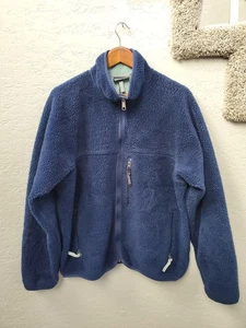 VTG Patagonia Deep Pile Fleece Jacket USA Made Navy - L - Picture 1 of 7
