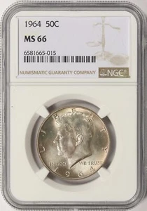 Medio dólar Kennedy 1964 50c NGC MS66 - Imagen 1 de 4