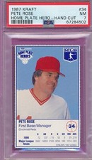 HOME PLATE HERO PSA 7 NM PETE ROSE 1987 KRAFT #34 HAND CUT NEW GRADED SLAB TPHLC