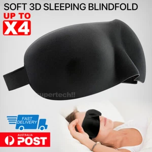 4x Travel Sleep Eye Mask Soft Memory Foam Padded Shade Cover Sleeping Blindfold - Picture 1 of 11