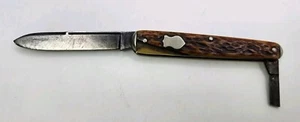Vintage Remington R6573 Picked Bone Handle 2 Blade Pocket Knife w metal shield - Picture 1 of 11