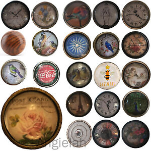 Glass & Metal Vintage Door Knobs Shabby Chic Mix Match Drawer Cupboard Handles 