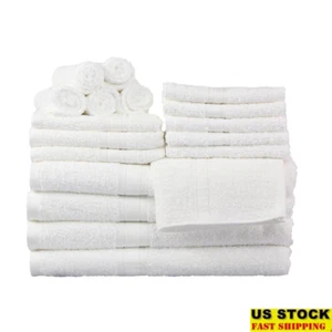 18 Piece 100% Cotton Towel Set Soft Absorbent Bath Hand Washcloth Hotel Spa Gym - Picture 1 of 7