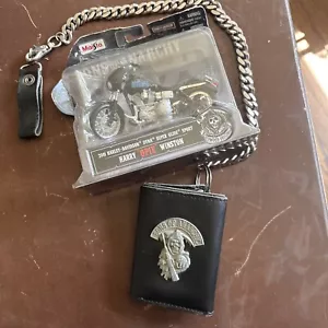 Sons Of Anarchy Biker Wallet W/ Chain & Maista Opie MC - Picture 1 of 24