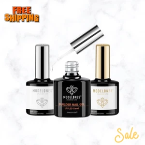 Nail Gel with Gel Top and Base Coat, 3 Pcs Clear Builder Nail Kit for Thickening - Picture 1 of 12