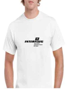 Interflug T-Shirt schwarz Vintage Logo German Airline weiß Baumwolle - Bild 1 von 3