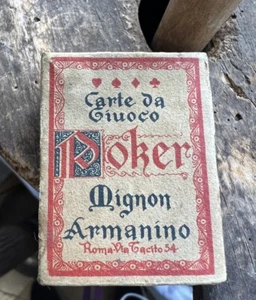 Vintage Mignon Armanino Miniatur Italienisch Poker Karten Set Roma Rot Schiff Boot - Bild 1 von 5