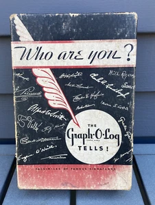 Vintage handwriting analysis party game Graph O Log famous signatures 1930's - Picture 1 of 11