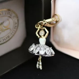 NWT NIB JUICY COUTURE 3D Ballerina Ballet Dancer Pave Crystal BRACELET CHARM NEW - Picture 1 of 4