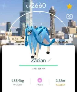 Pokemon Trade GO-Shiny Zacian with Osaka Background Go Fest-Level 50 3moveset - Picture 1 of 1