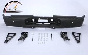 NEW Black Rear Bumper Assembly for 2007-2010 Silverado Sierra 2500 3500 w/ Park - Picture 1 of 7