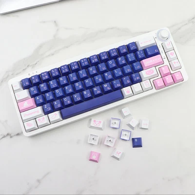 Bunny Girl Theme Keycap Blue Pink PBT Cherry Profile For MX - Image 1 of 4
