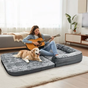 Bingopaw 180CM Foldable Dog Bed Sofa Human Size Orthopedic Bolstered Cushion Bed - Picture 1 of 18