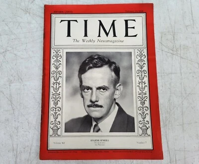 Time Magazine Eugene O'Neill Playwright Theatre Feb 13 , 1928 FALL RIVER FIRE - Image 1 of 4