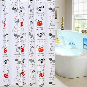 Tenda doccia idrorepellente modello animale tenda vasca da bagno hotel decorazione tenda - Foto 1 di 5