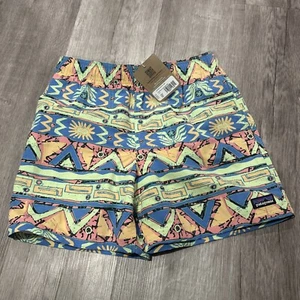 Patagonia Kids Size L/12 Baggies Shorts 5" Inseam Lined High Hopes Geo Salamand - Picture 1 of 5