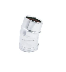 CURVA 15° DOPPIA PARETE COIBENTATA 10 mm - INOX AISI 304 - PER STUFE - Foto 1 di 5