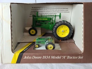 1/16 & 1/43 JOHN DEERE 1934 Model "A" Toy Tractor Set NIB Ertl - Picture 1 of 5