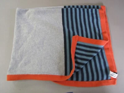 Manta Baby Gap Gris Azul Marino Naranja Rayas Algodón Tejido Niño Foto 1 de 3