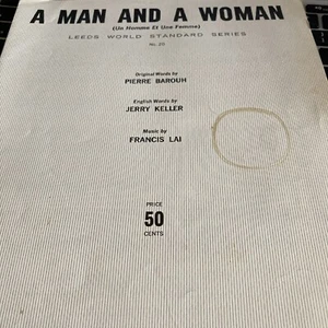 Vintage Sheet Music: A Man and a Woman - Un Homme Et Une Femme - Picture 1 of 2