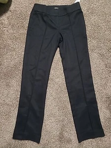 NWT new Loft Herringbone Pintucked Straight Leg Pants in Marisa Fit Navy blue - Picture 1 of 5