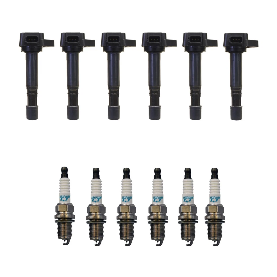 Denso 6 点火线圈和 6 个铱 TT 火花塞 0.040 套件适用于讴歌 MDX 3.7 V6 — 第 1/1 张图片