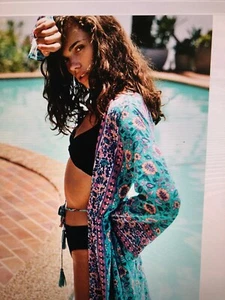 ARNHEM Kauai Turquoise Midi Maxi Floral Dress or Duster Kimono 10 π» - Picture 1 of 19