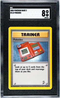 2000 Pokémon Base 2 Pokedex Trainer 115/130 SGC 8 NM MT - Image 1 of 2