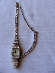 ART DECO 1920'S LADY ELGIN DIAMOND WRIST WATCH  - Picture 1 of 12