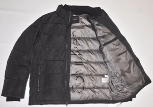 Calvin Klein ORG winter jacket PUFFY coat W/ KNIT COLLAR Black Navy puffer new - Picture 1 of 7