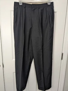 Ben Silver Dress Pants Men's 34x32 Black Super 110's Vitale Barberis Canonico - Picture 1 of 6