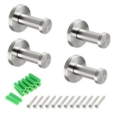 SUMNACON Brushed Stainless Steel Towel Hook, 4 Pcs Wall Mount Robe Coat Hangers