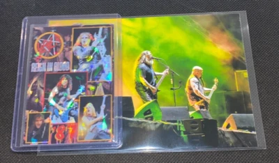 Slayer Reign in Blood 87 Tour Holo Foil Refractor Mini Poster Card & Band Photo - Image 1 of 4